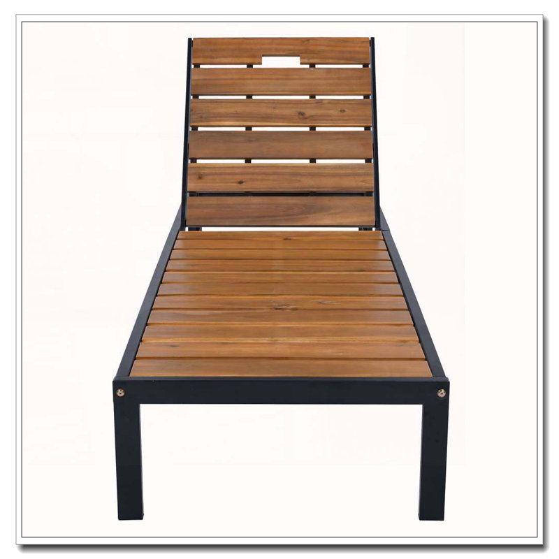 Chaises longues d'extérieur pour piscine, Brown,White
