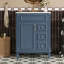 Meuble-lavabo d'inspiration française avec lavabo en céramique et rangement intelligent-131577041