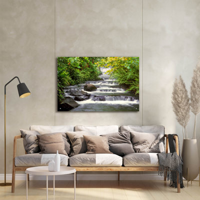 «Terracé chutes» par Monte Nagler, art mural en verre acrylique