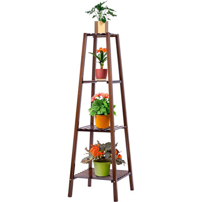 Arvile Indoor 4-Tier Bamboo Plant Stand