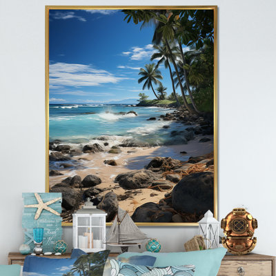 Photo de plage, paradis tropical VI - Nautique et plage, art mural sur toile