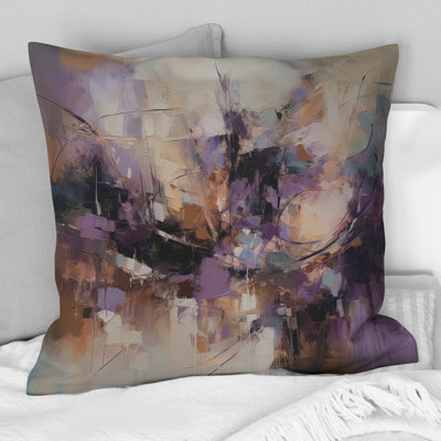 Purple Minimalism Enchantment - Abstract Marble Printed Throw Pillow