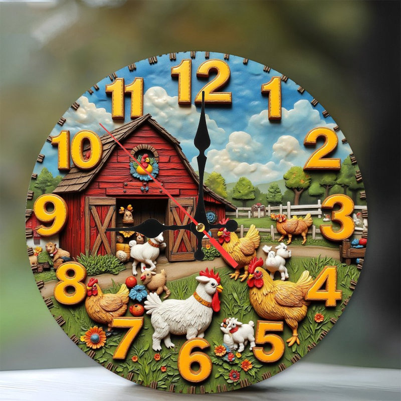 farm animals barn yard clock