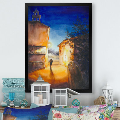 «Man on a Night Street», reproduction d'art sur toile