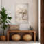 Art mural blanc contemporain Dahlia-1131418302