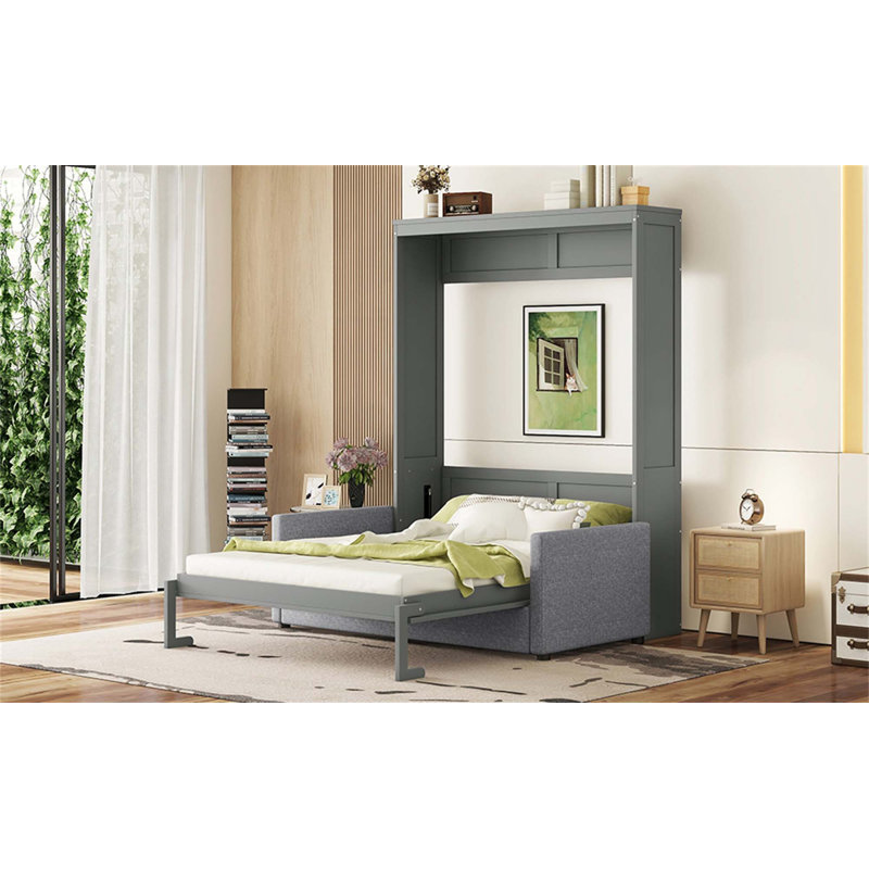Grand lit escamotable mural avec coussin