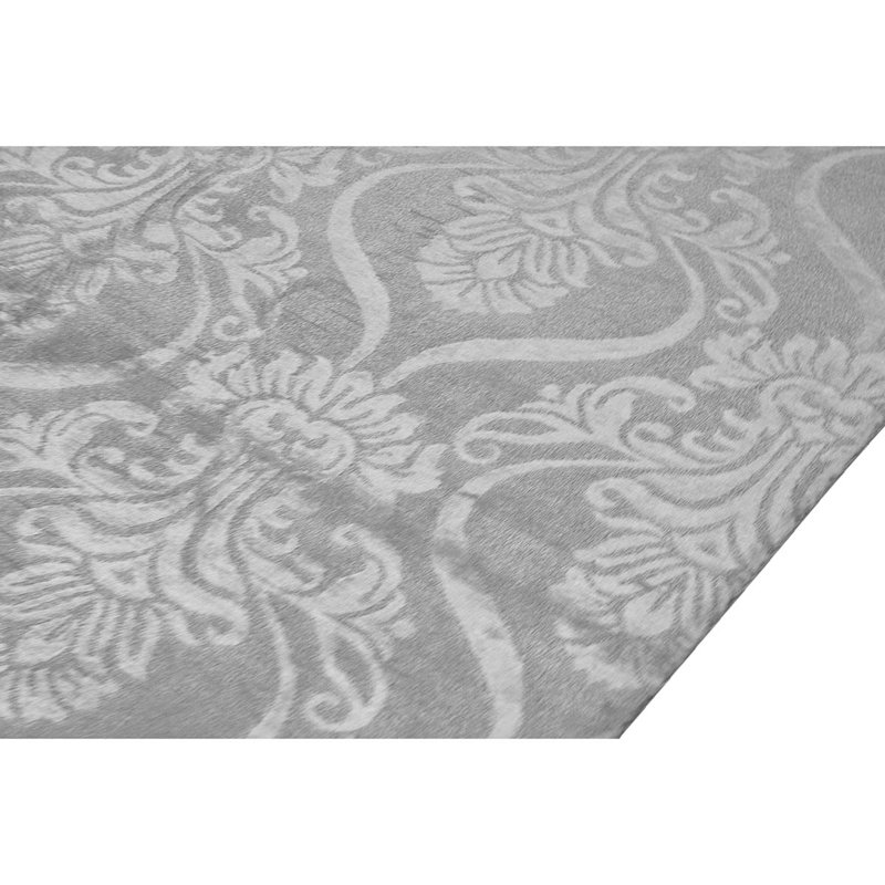 Damask Area Rug in Silver