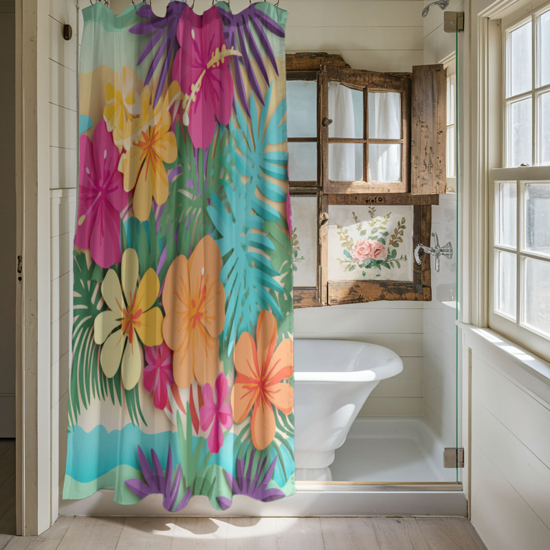 Shoal - Rideau de douche Premium, H 74 po x l 71 po