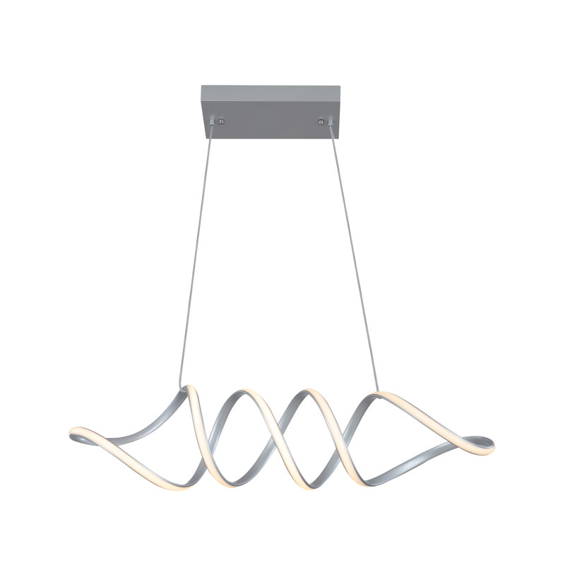  Lustre géométrique unique à 1 lumière DEL, Aluminium anodisé
