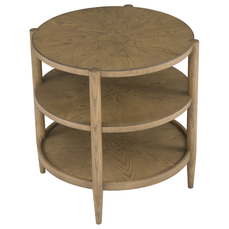 Round End Table, Sunlit Oak