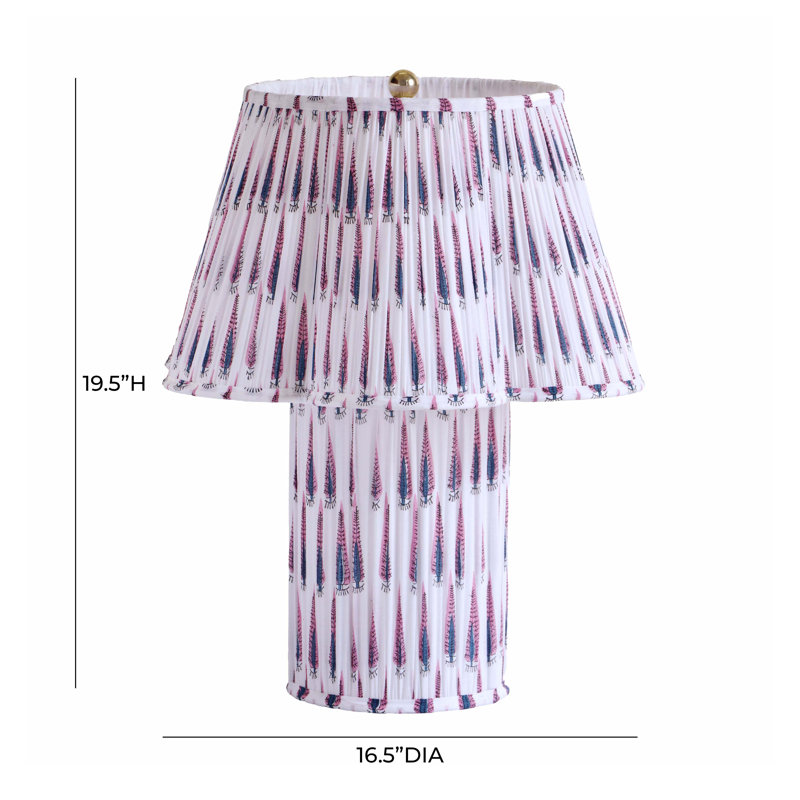 Lampe de table en jute et coton Corrine, Mauve