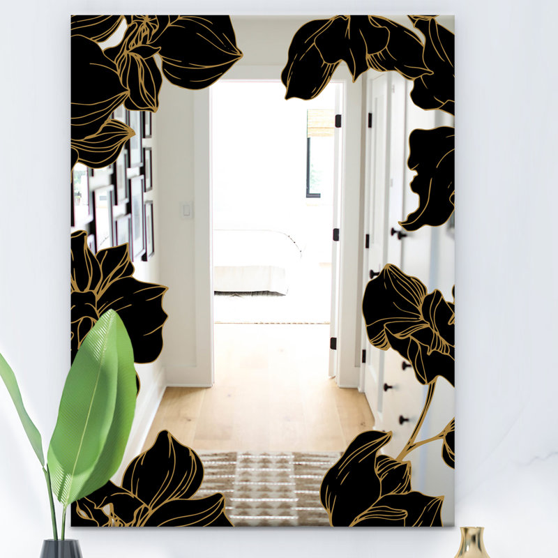 Miroir de salle de bain Botanical Obsidian, H 39,4 po x l 29,5 po