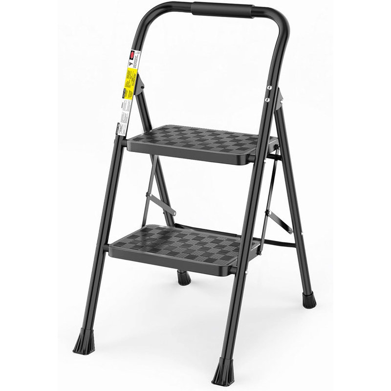 2 Step Ladder, 2 Step Stool For Adults,2 Step Ladder Folding Step Stool With Cushioned Handle Step Ladder With Wide Anti-Slip Pedal Ergonomic Design