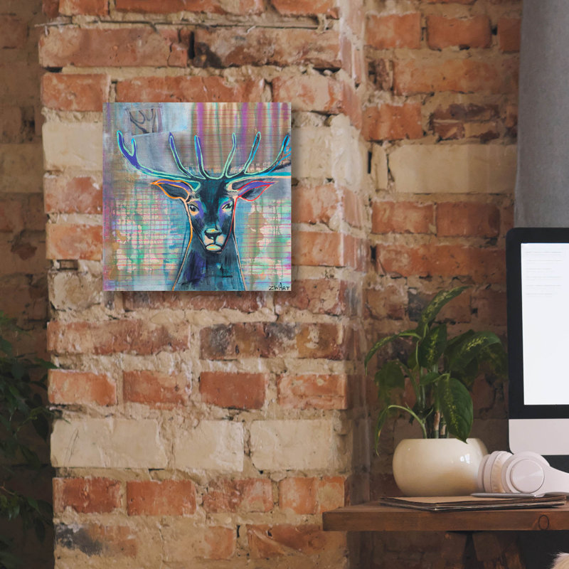 «Dear Deer» par Zwart, H 12 po x l 12 po x P 0,75 po