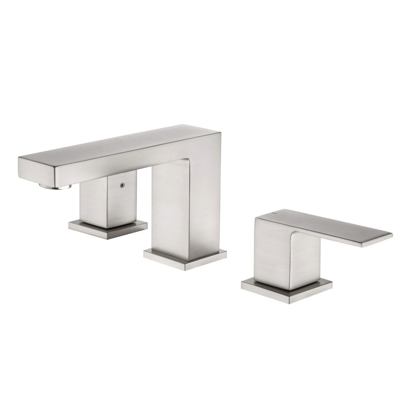 Robinet pour salle de bain à 2 poignées avec drain Cube, gris