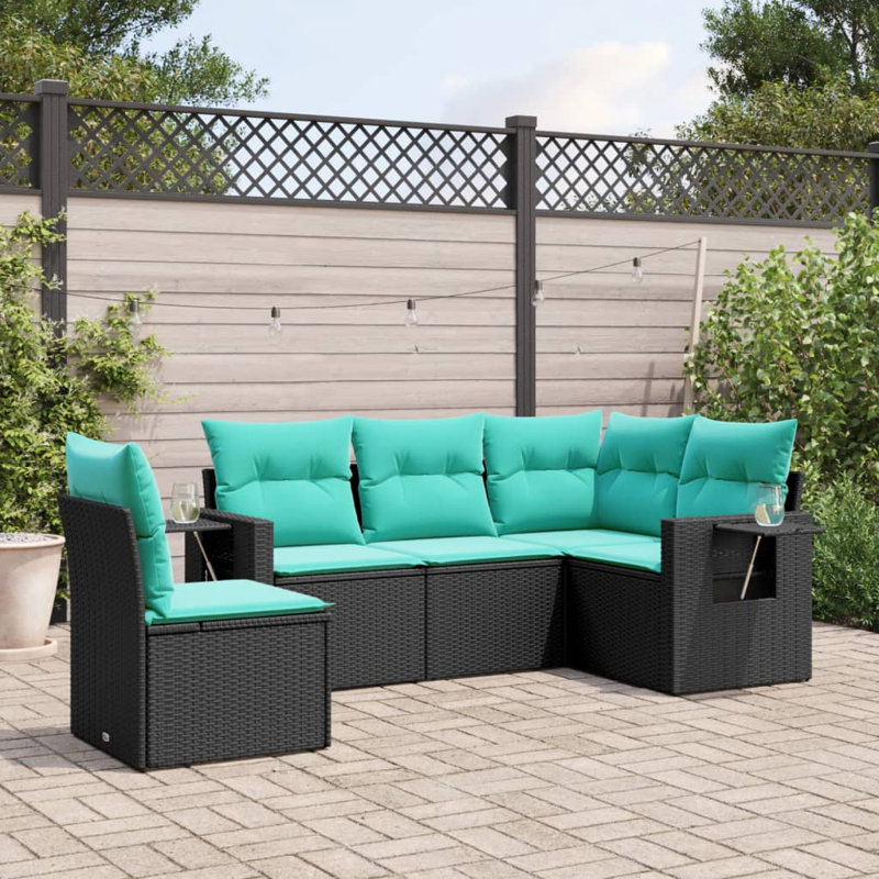 Ensemble de canapé de patio 5 pièces avec coussins