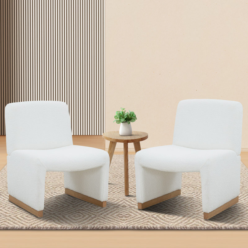 Fauteuil d'appoint l 24,76 po, Polyester blanc