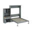 Grand lit escamotable avec armoire de rangement, tiroirs et bande DEL multicolore-13089847