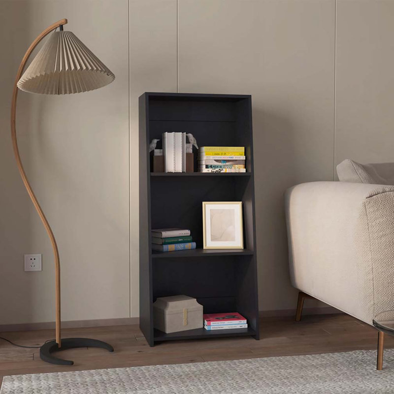 Bibliothèque noire avec trois tablettes, Noir