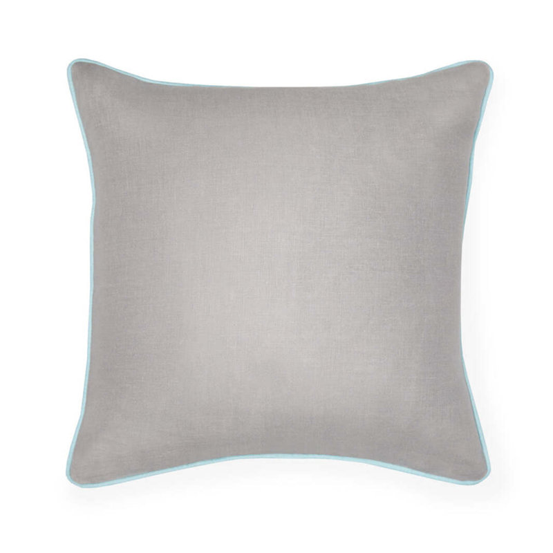 Manarola Square Pillow Cover & Insert, Gray/Cotton Candy