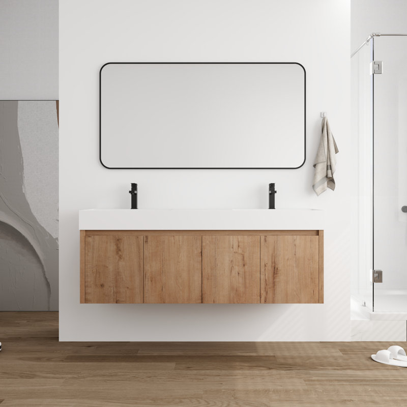 Meuble-lavabo double avec plateau Makensley 59,44