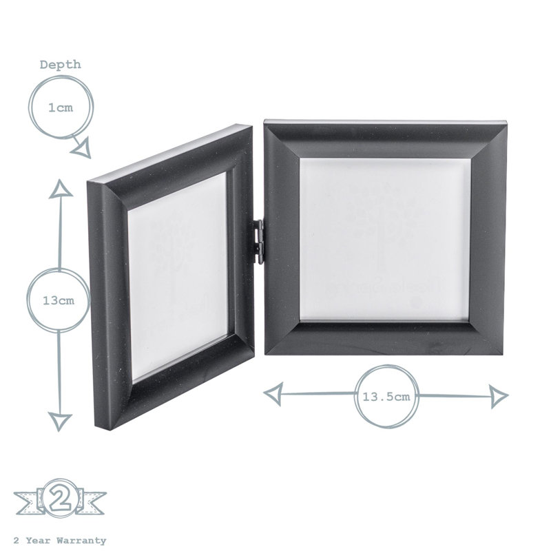Nicola Spring - Folding 2 Photo Frames, Black