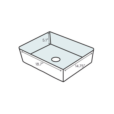 Elements Ceramic Rectangular Vessel Bathroom Sink