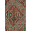 Moroccan Hand Knotted Geometric Area Rug in Red, Green, Orange, Teal-1210169798