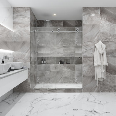  Porte de douche coulissante sans cadre en cristal