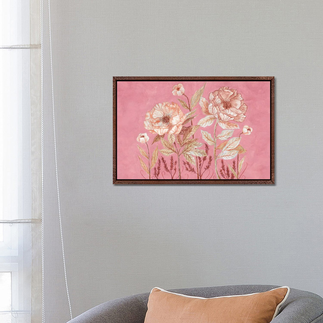 Botanica In Pink von Viviana Gonzalez - Galerie-verpackte Leinwand Giclée auf Leinwand