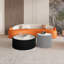 Table basse moderne en cuir fritté clair-1383751330