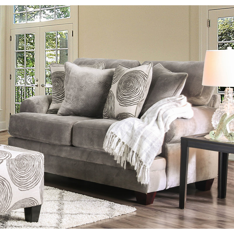 Causeuse 69 po avec coussins réversibles Adaley, Gris