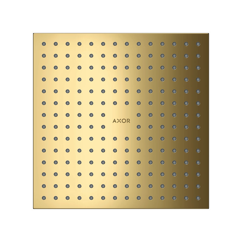 ShowerSolutions Square Showerhead 250 2-Jet, 2.5 GPM, Polished Gold Optic