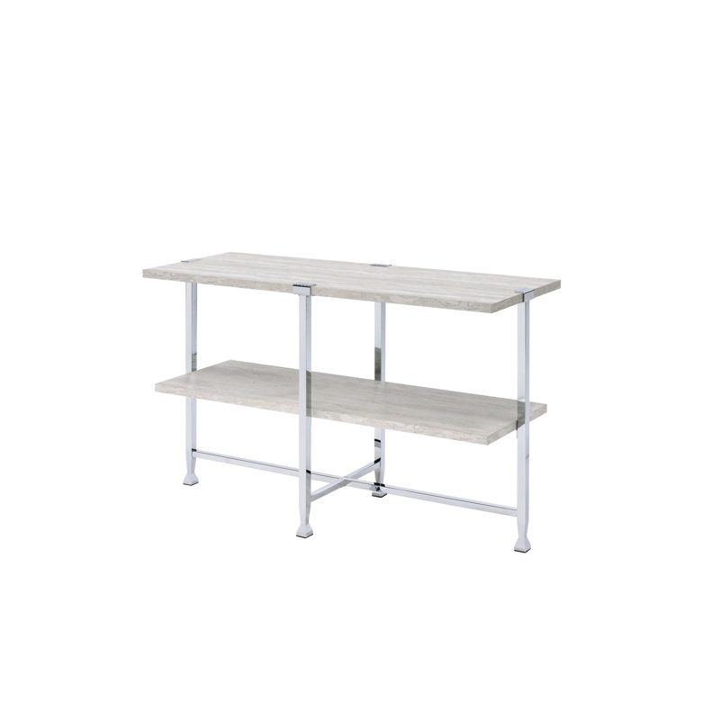Table de canapé en chêne blanc et chrome Brecon