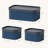 Corrugated Paper Rectangular Storage Box With Vegan Leather Lid Set 3-250782365
