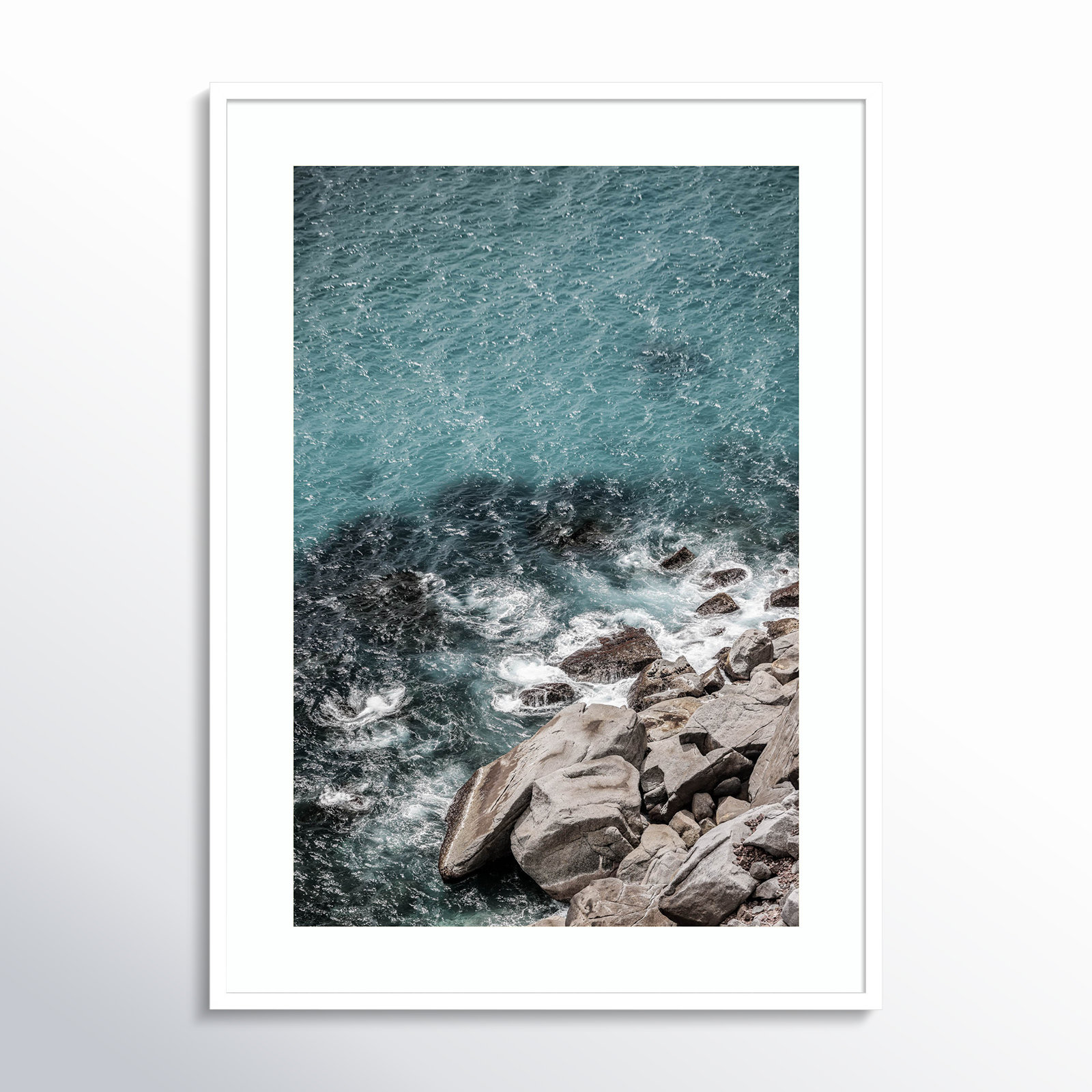 Pacetti "Aqua Sea Shores" Print, White, 41" H x 30" W