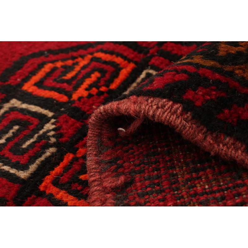 Tapis décoratif en laine noué à la main de conception unique 3 pi 7 po x 5 pi 5 po Bertraut