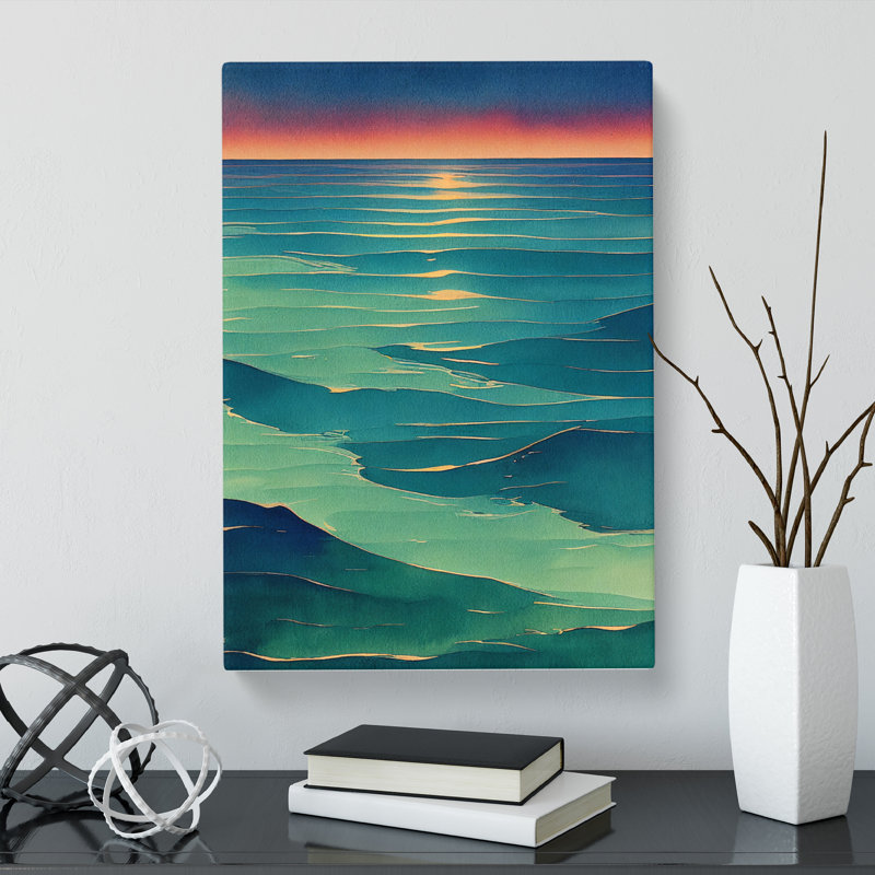 Watercolour Ocean Vol.5 - Wrapped Canvas, 50cm H x 35cm W x 3cm D
