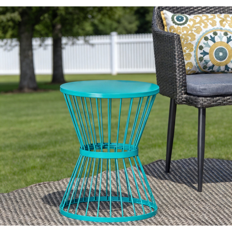 16" Stainless Steel Side Table ,Teal, Teal
