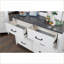 Table de chevet contemporaine 2 tiroirs deux tons blanc / gris