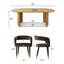 Ensemble de table de salle à manger ovale moderne 79 po avec 6 chaises de salle à manger rembourrées en velours-839030412