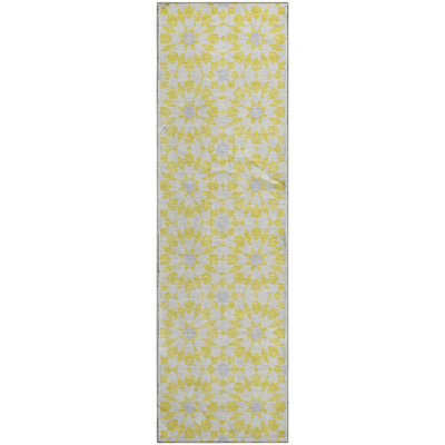 Premium Machine Washable Tweedy Yellow Rug