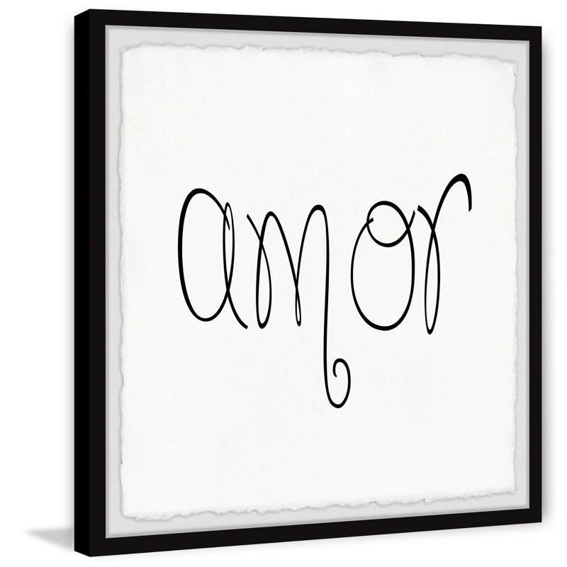 Amor III par Marmont Hill - reproduction d'art textuel sur papier encadré, H 12 po x l 12 po x P 1,5 po