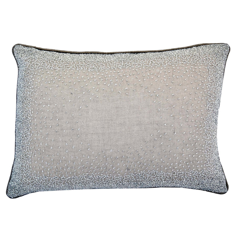 Lurex Linen Lumbar Throw Pillow, Wheat, 1" x 20"