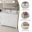 Modern 43"Bathroom Vanity with Artificial marble Carrara  top Set , Multi-functional Bathroom Cabinet with Doors and Drawer, Solid Frame and MDF Board (single faucet hole)