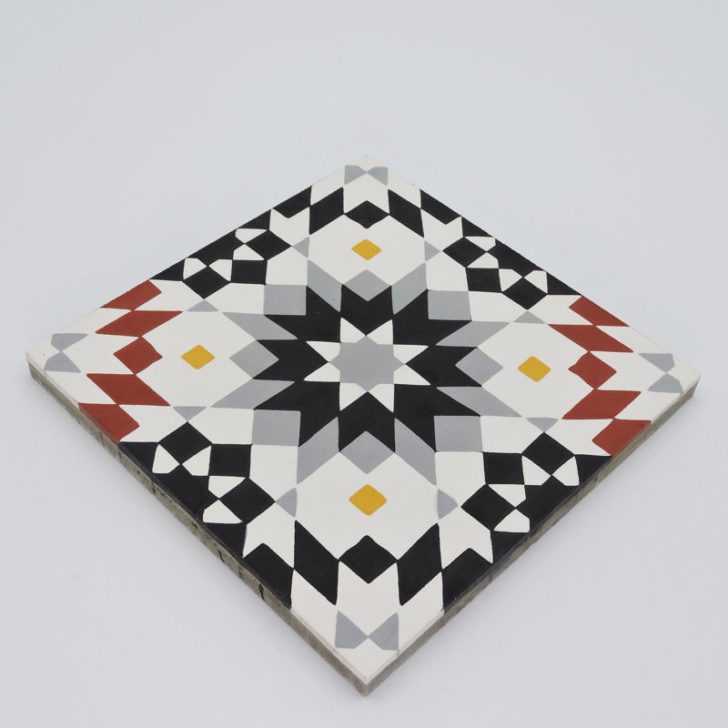 Semara 8" x 8" Cement/Marble Patterned Wall & Floor Tile