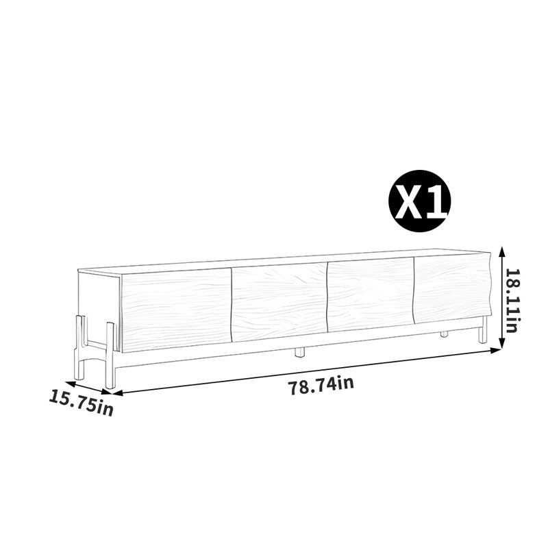 Meuble télé minimaliste américain, 78.74"