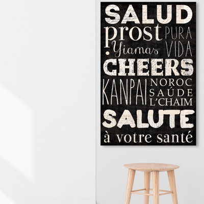 «Cheers», reproduction d'art textuel sur toile
