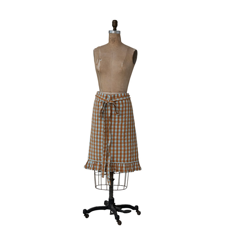 Gingham Cotton Artisan Half Apron