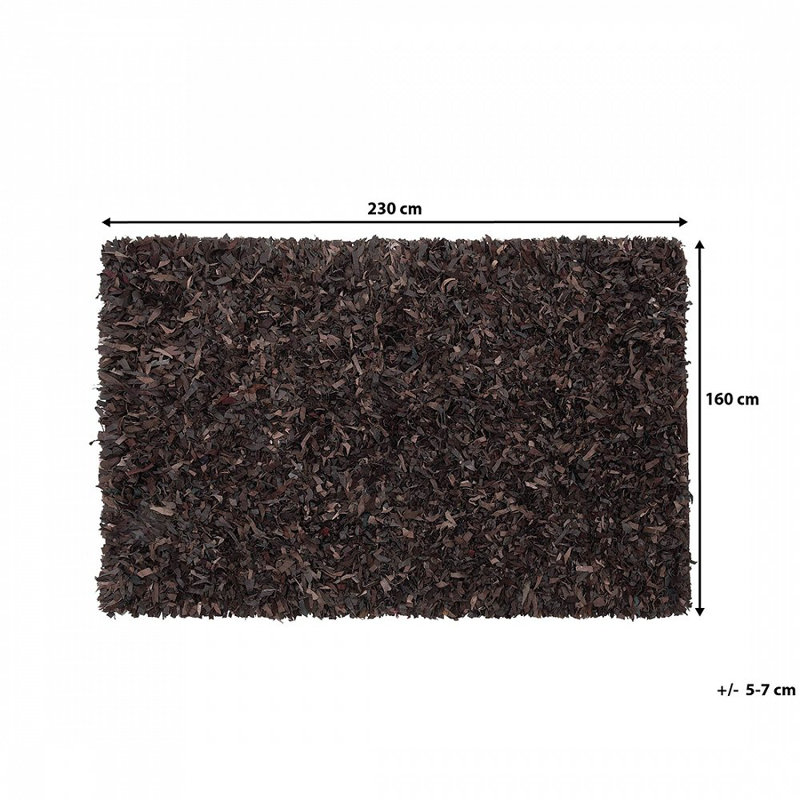 Verdell Rectangle Leather Hand Woven Area Rug, Rectangle 160 x 230cm